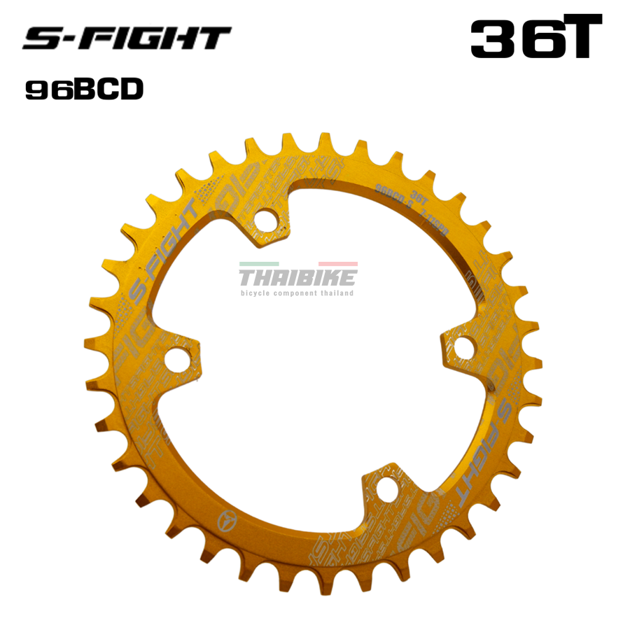ใบจานจักรยานเสือภูเขาแบบชั้นเดียว S-FIGHT 96BCD 36 38T