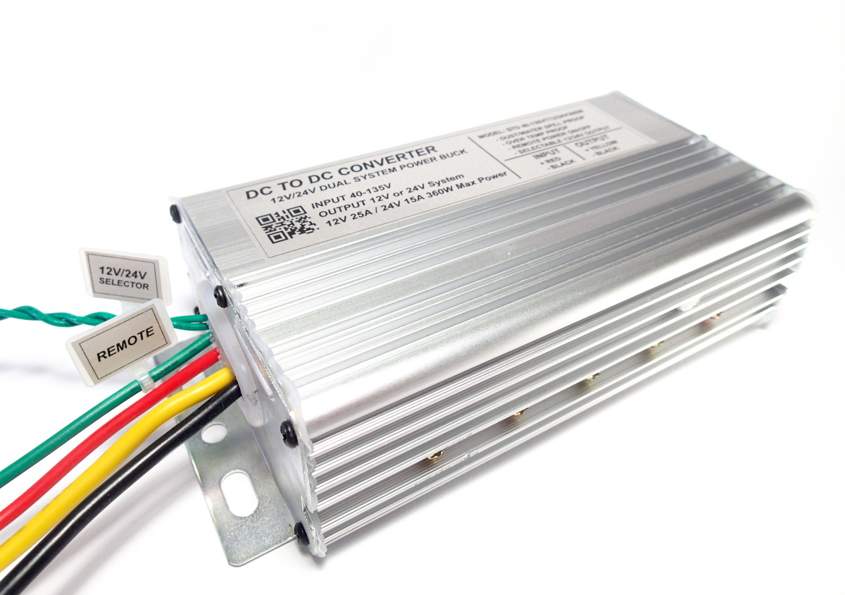 DC Step-Down 40-120V to 12V/24V Dual System 25A/15A 300W