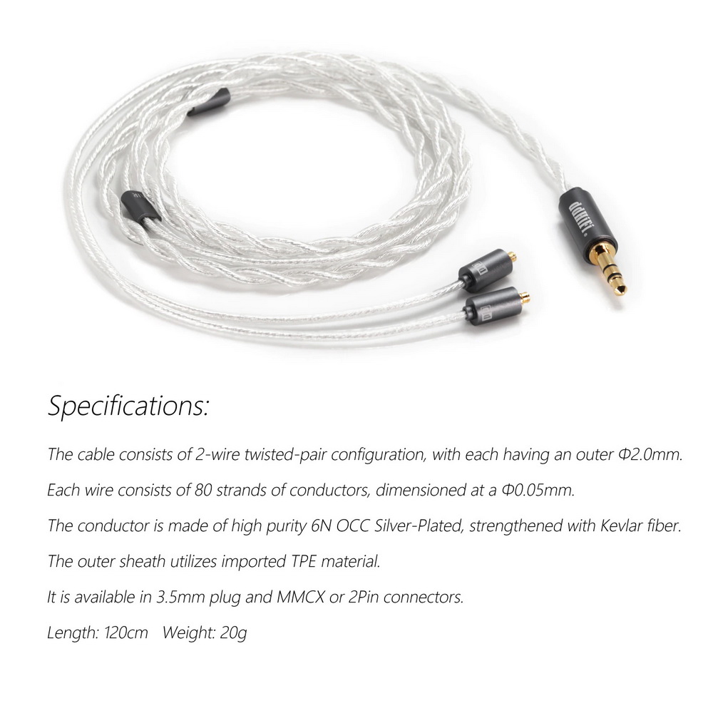 ขาย DD BC120A Clouds สายอัพเกรดหูฟัง ทองแดง 6N OCC ชุบเงินถัก