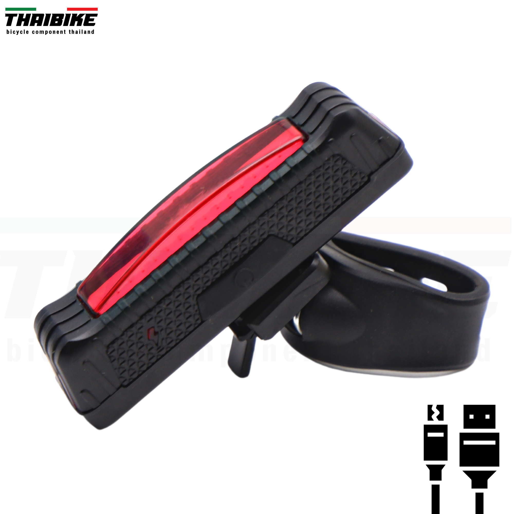 ไฟหน้า ไฟท้ายจักรยานแบบชาร์จ USB KEEPER FH-019 ไฟสีแดง ไฟสีขาว (แพค OPP)