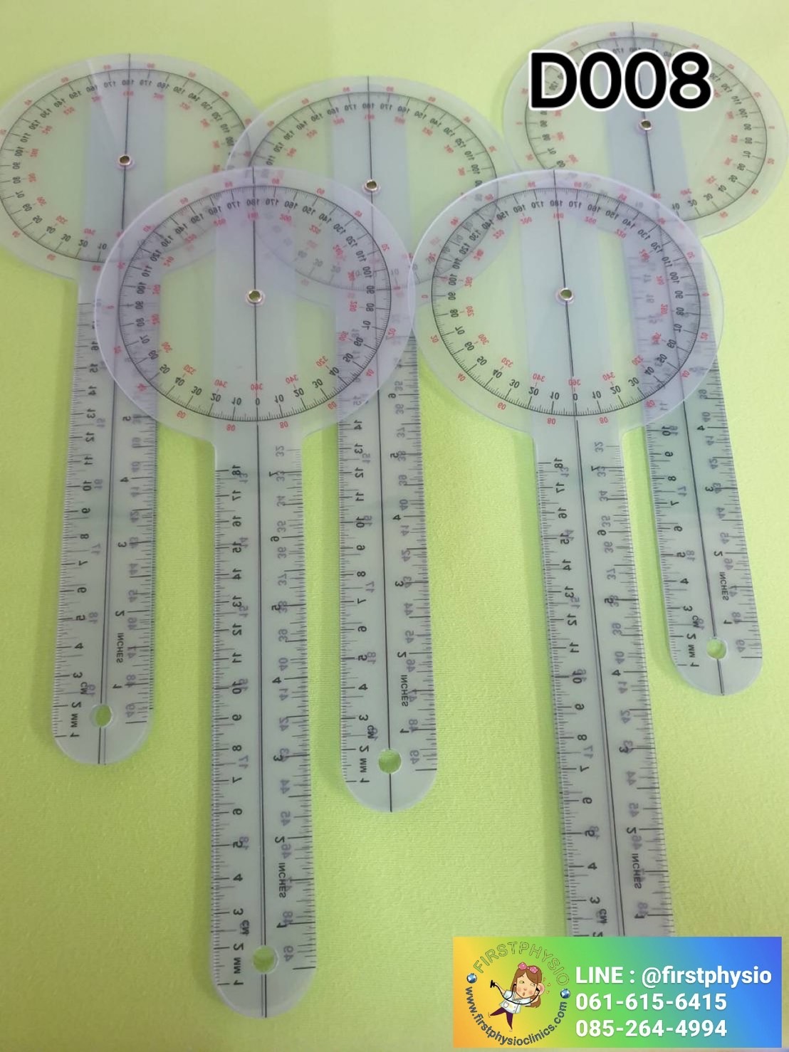 ไม้บรรทัดวัดมุมทางการแพทย์พลาสติก 360 องศา โกนิโอมิเตอร์ ขนาด 12 นิ้ว Goniometer