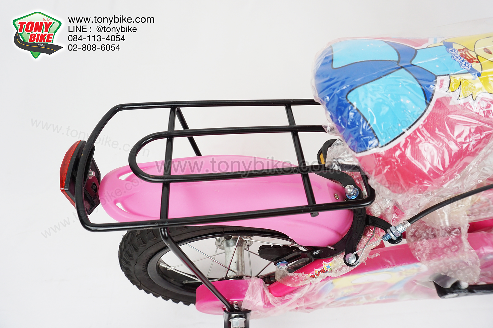 จักรยานเด็ก ล้อ 12 นิ้ว แฮนด์ตรง สีชมพู