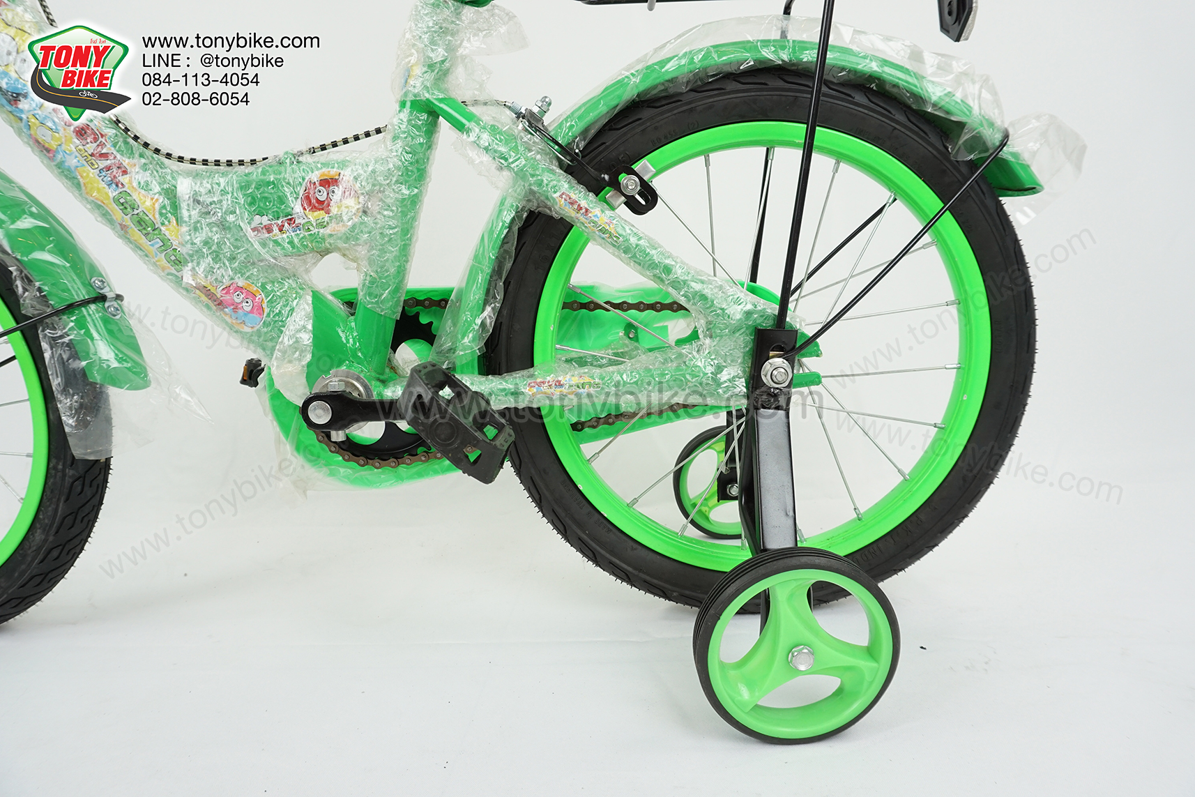 จักรยานเด็ก ล้อ 16 นิ้ว แฮนด์ตรง สีเขียว