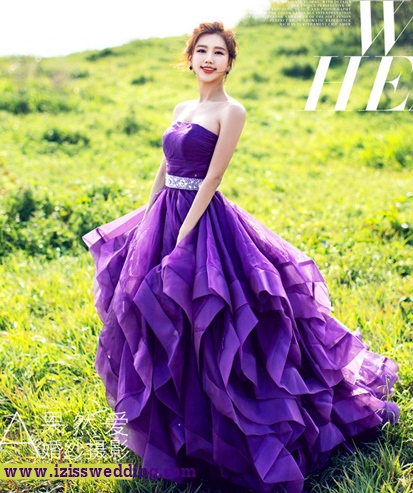 PW405- **พร้อมส่ง**ชุดคู่ถ่ายพรีเวดดิ้ง (prewedding dress) & ชุดแต่งงานแฟนซี (Fancy wedding dress)ชายหญิงสไตล์เจ้าชายเจ้าหญิง "ธีมสีม่วง"