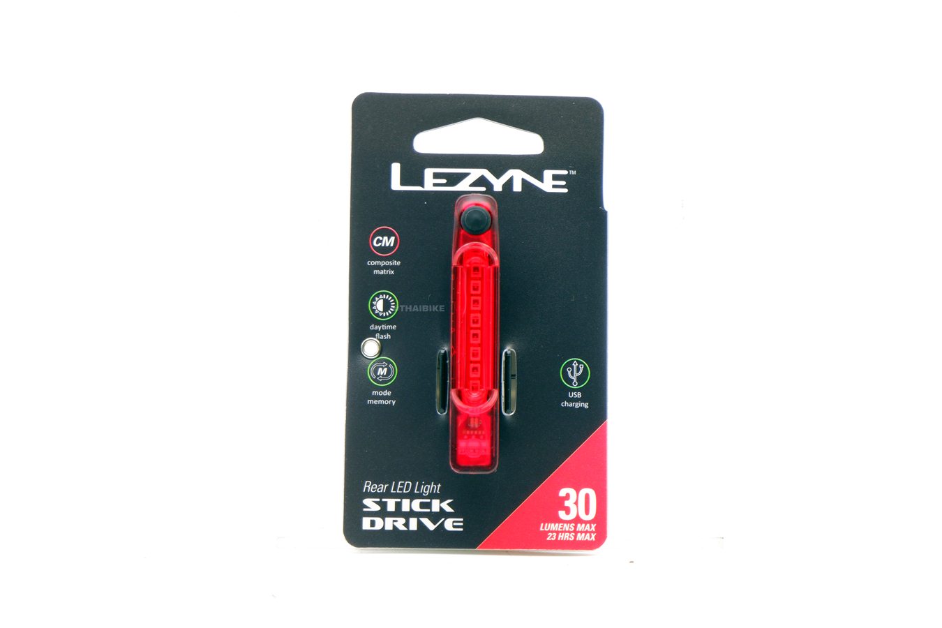 ไฟท้ายจักรยาน LEZYNE STICK DRIVE REAR 30 Lumens