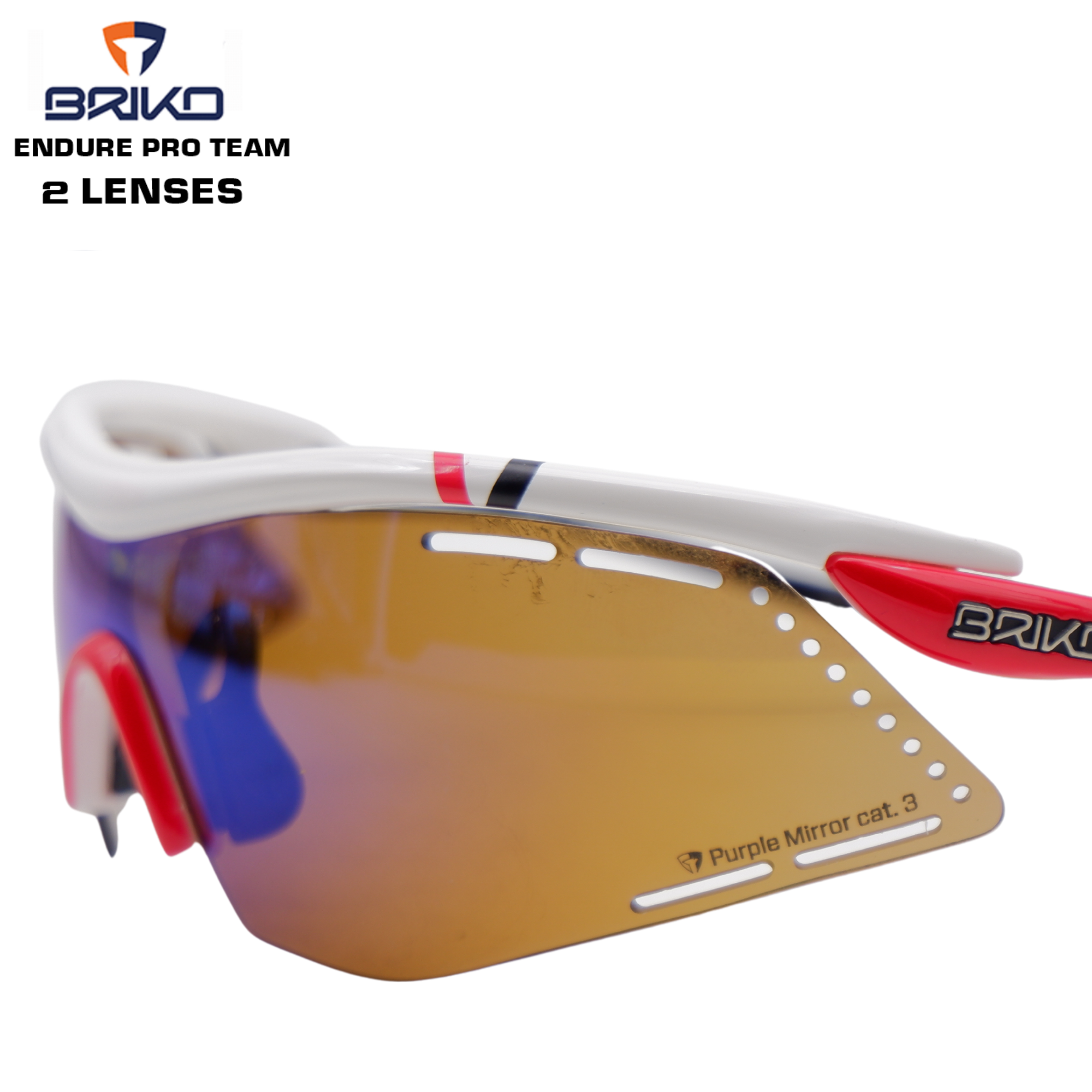 แว่นตากันแดดปั่นจักรยาน BRIKO ENDURE PRO TEAM 2 LENSES (Made in Taiwan)