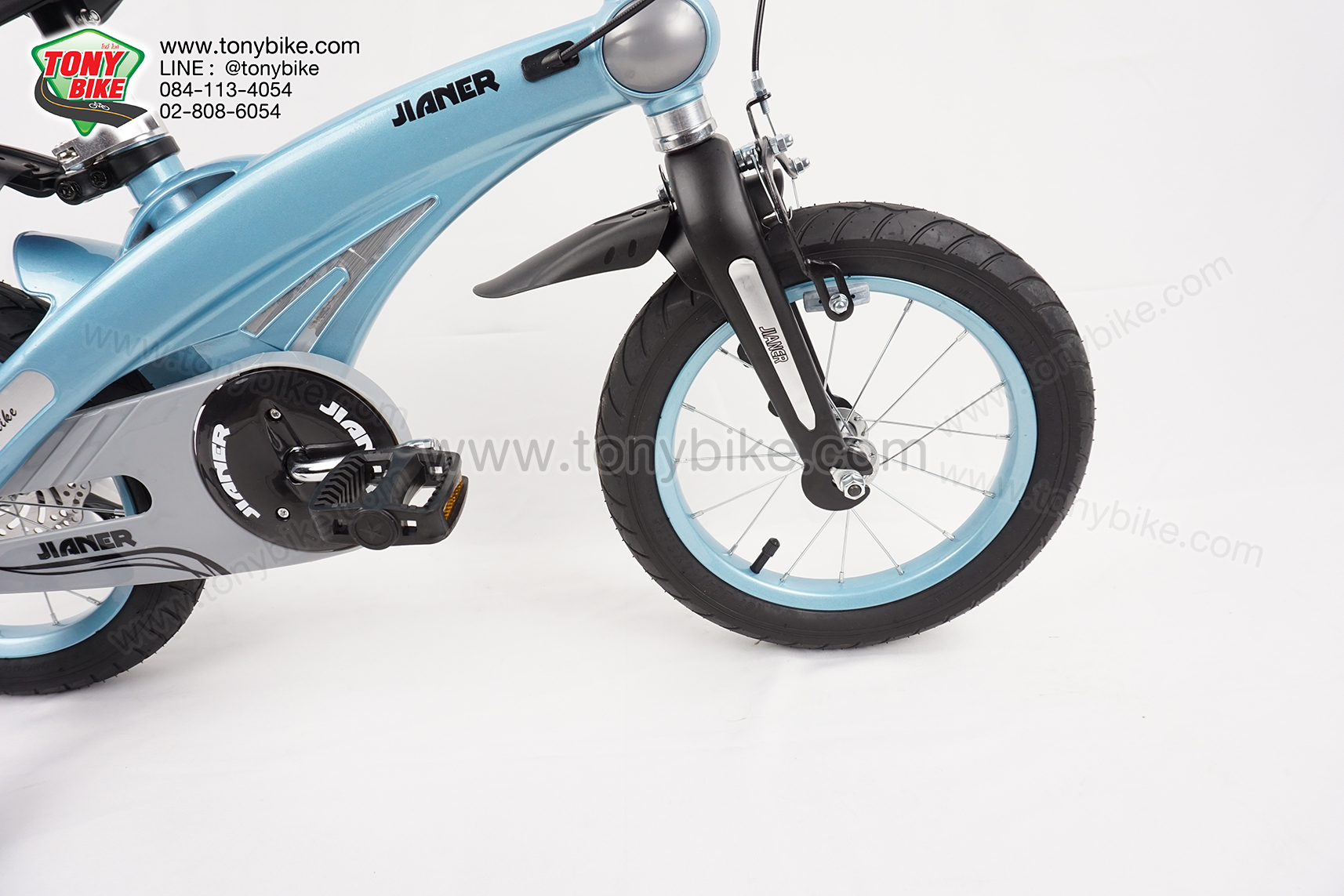 จักรยานเด็ก ล้อ 14 นิ้ว เฟรมอลู สีฟ้า