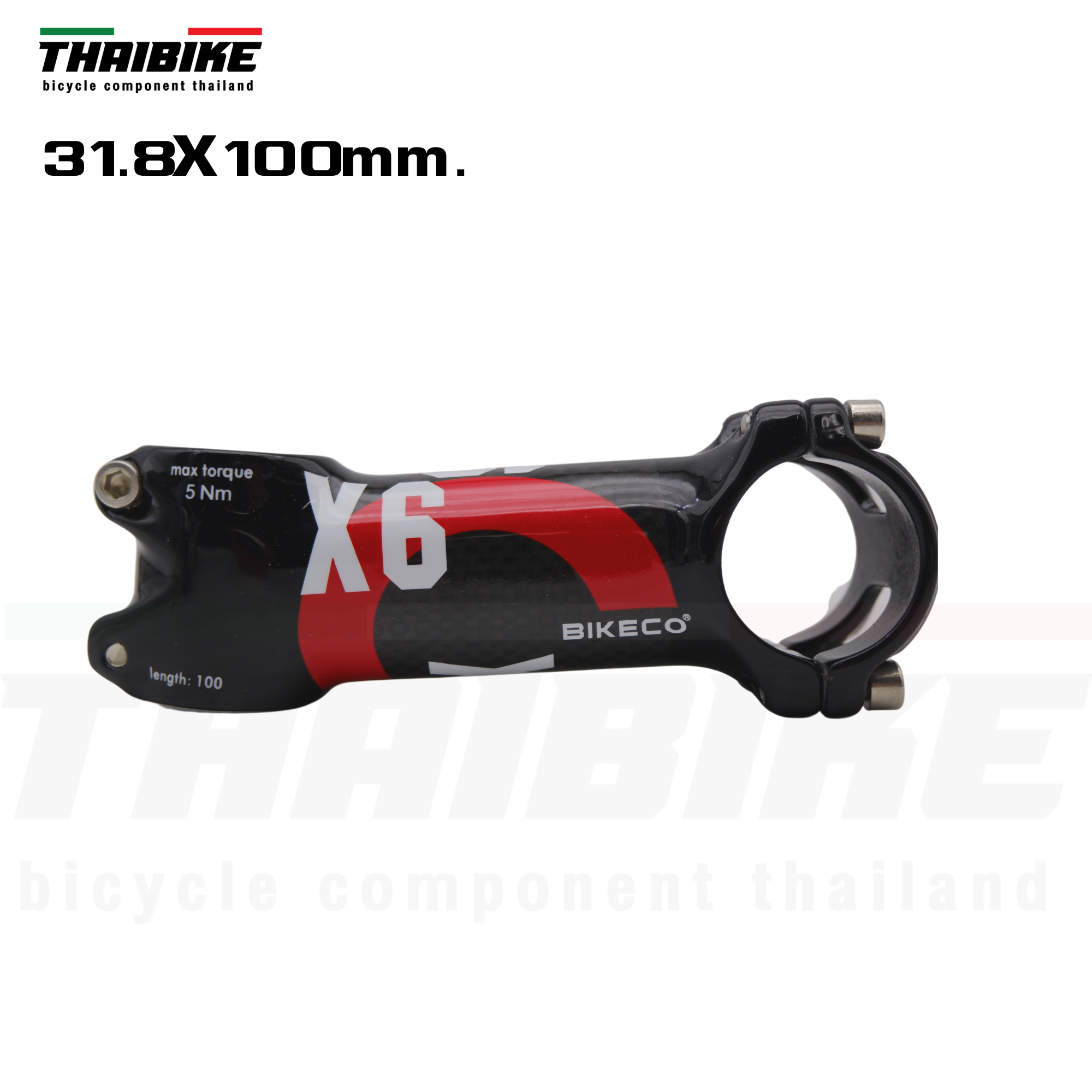 สเต็มจักรยานอลูมิเนียมเคลือบคาร์บอน THAI BIKECO X6 +-7 70/90/100/110