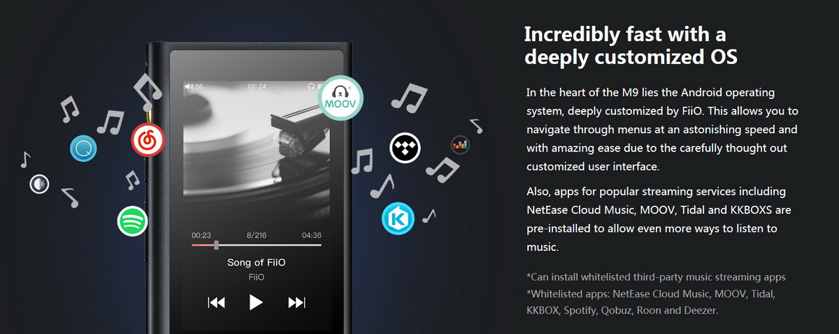 ขาย FiiO M9 DAP ชิป AKM AK4490EN x2 ตัว รองรับ Hi-Res , Bluetooth 4.2 , Native DSD , LDAC