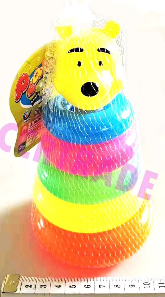 หมีโยนห่วง 5 ชั้น ถุงตาข่ายจัมโบ้ 17 ซม.