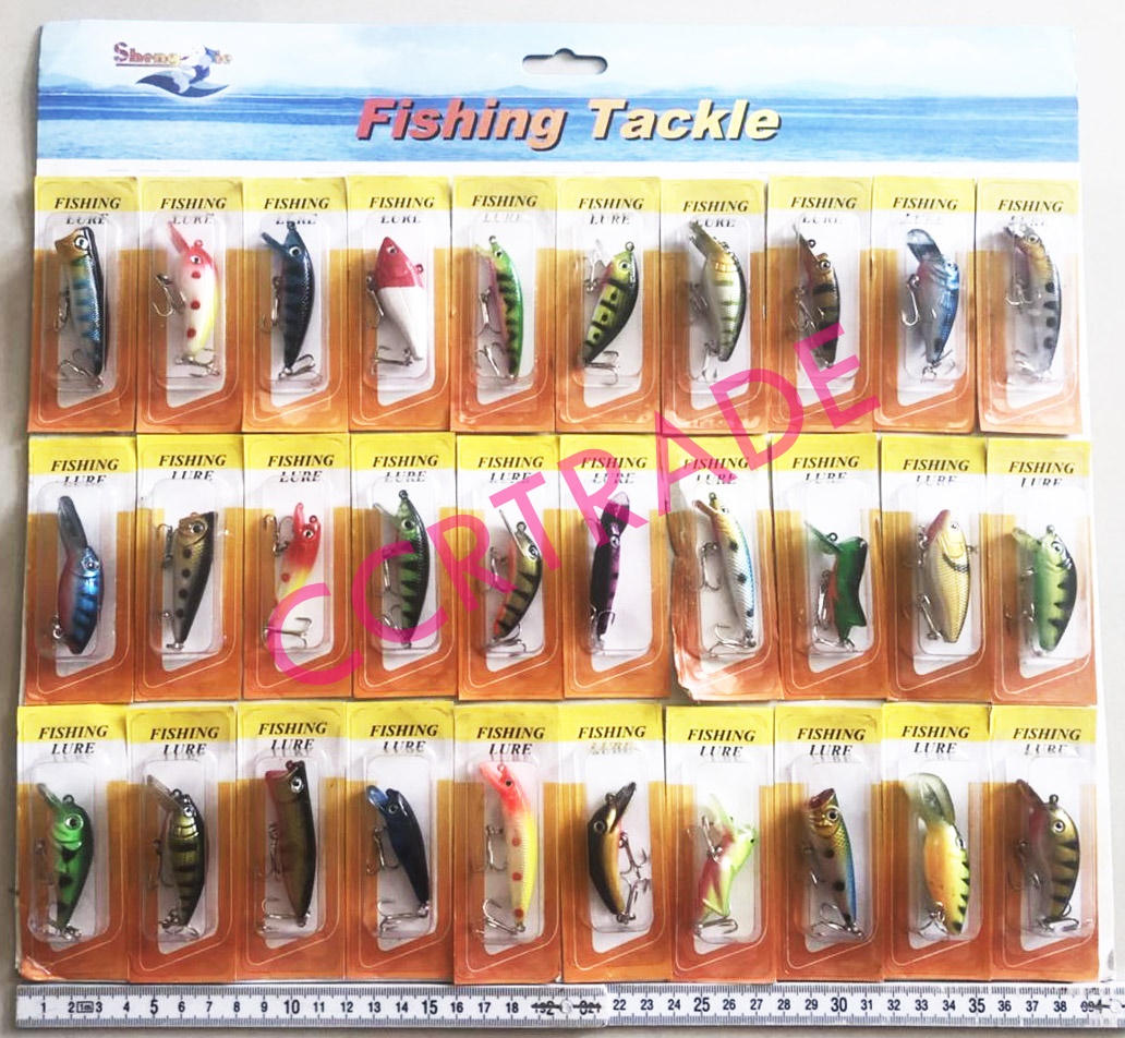 เหยื่อตกปลาสีสด 30 ชิ้นแผง 41 ซม.(คละแบบ)