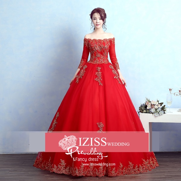 PW567- **พร้อมส่งค่ะ**ชุดคู่ถ่ายพรีเวดดิ้ง (prewedding dress) & ชุดแต่งงานแฟนซี (Fancy wedding dress)ชายหญิง "ธีมสีแดง"