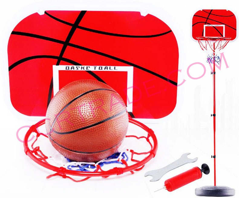 ชุดแป้นบาสแกนเหล็กปรับระดับความสูงได้ถึง 170 ซม.+ลูกบาสและที่สูบลมกล่องจัมโบ้