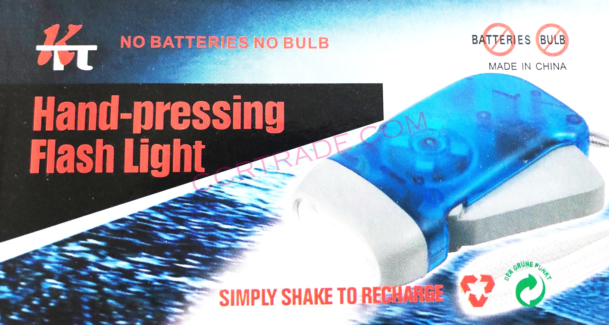 ไฟฉายมือบีบไฟ 2 ดวงกล่อง 10.5 ซม.