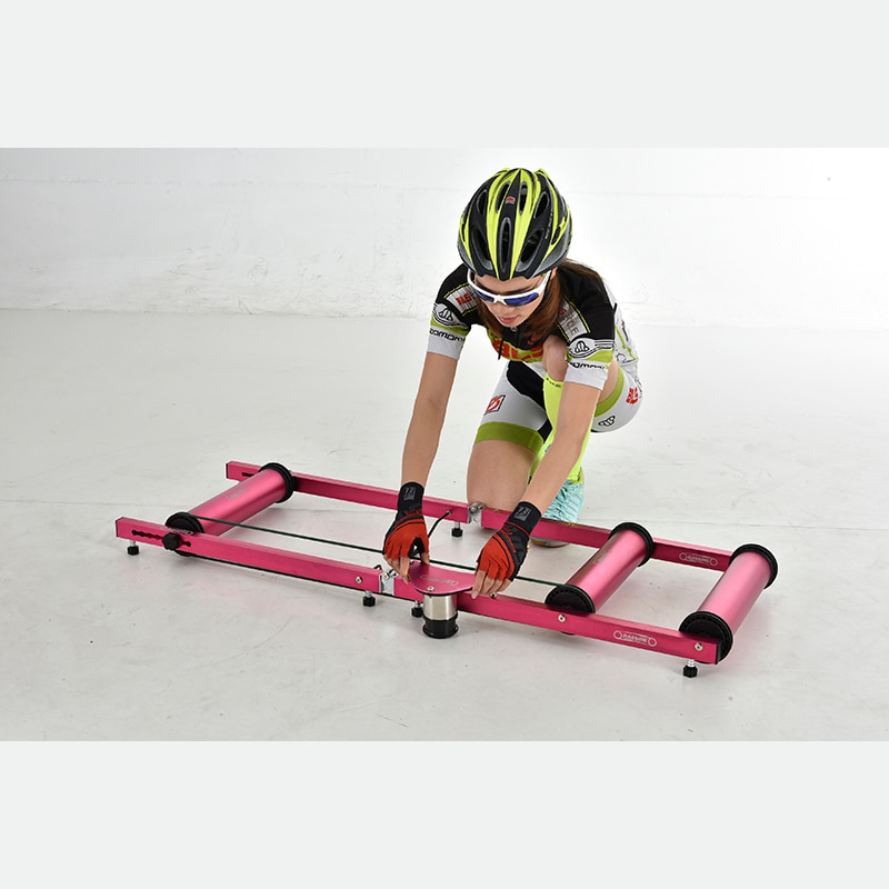 เทรนเนอร์สามลูกกลิ้ง RASSINE Bike Rollers Indoor Exercise Bicycle Roller Trainer Stand Aluminum Alloy