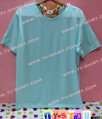 เสื้อยืดคอกลมแขนสั้นสีเขียวมิ้นท์อ่อน เสื้อยืดเปล่า เสื้อคอกลม