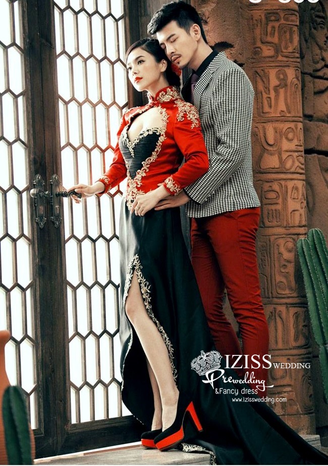 PW196 - Pre order ชุดคู่ถ่ายพรีเวดดิ้ง (prewedding dress) & ชุดแต่งงานแฟนซี (Fancy wedding dress)ชายหญิง "ธีมสีแดง-เทา"