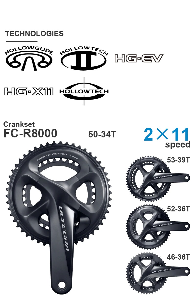 ชุดขับจักรยานเสือหมอบ SHIMANO ULTEGRA R8000 11-SPD ไม่รวมกะโหลก ศูนย์ไทย GROUPSET