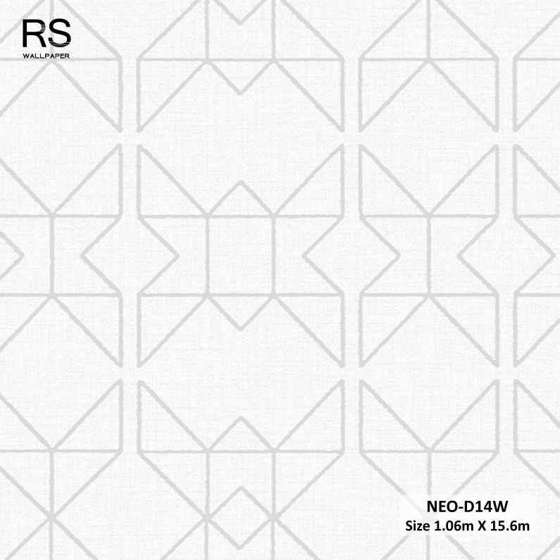 วอลเปเปอร์ สไตล์โมเดิร์นกราฟฟิค สีขาวอมเทา NEO-D14W
