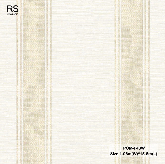 วอลเปเปอร์ลายทาง สีครีมสลับสีน้ำตาลอ่อน POM-F43W