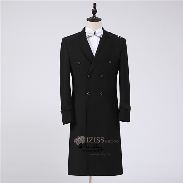 ST113- **พรีออเดอร์มีสีน้ำเงินและสีดำ** สูทยาวแฟนซีผู้ชายสีน้ำเงินและสีดำ ชุดสูทเจ้าบ่าว สูทแฟนซี ถ่ายพรีเวดดิ้ง & ชุดแต่งงานแฟนซี (Fancy wedding dress) สูทผู้ชายสีน้ำเงิน และสีดำ