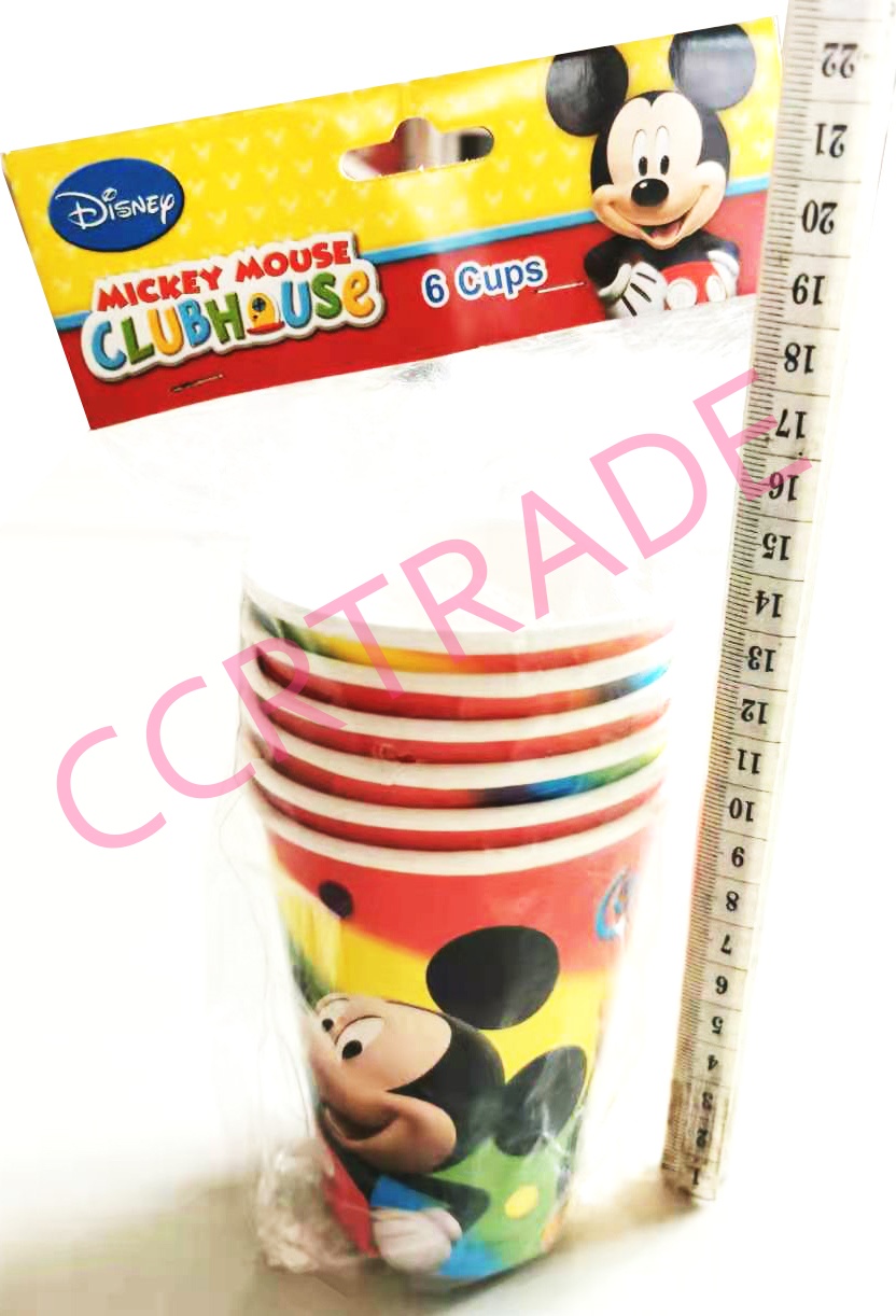 แก้วกระดาษ 6 ชิ้นถุง มิกกี้เม้าส์ 8x13.5 ซม.(ลิขสิทธิ์แท้)