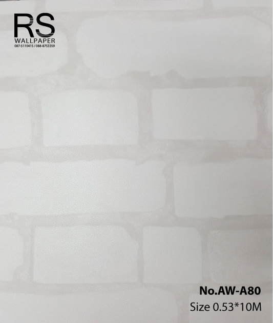 วอลเปเปอร์ลายอิฐสีขาวครีม No.AW-A80
