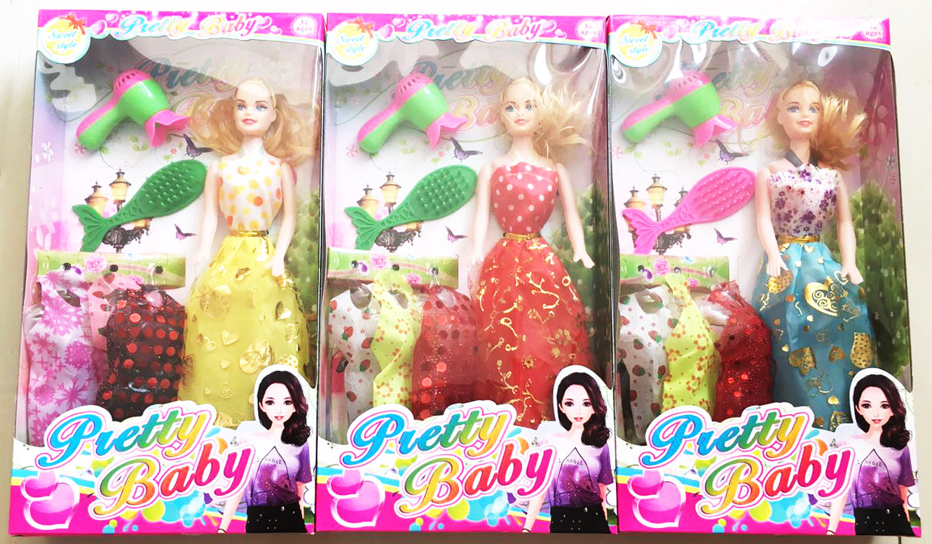 บาร์บี้แต่งตัว+ไดร์เป่าผมกล่อง 33 ซม. (1x3)