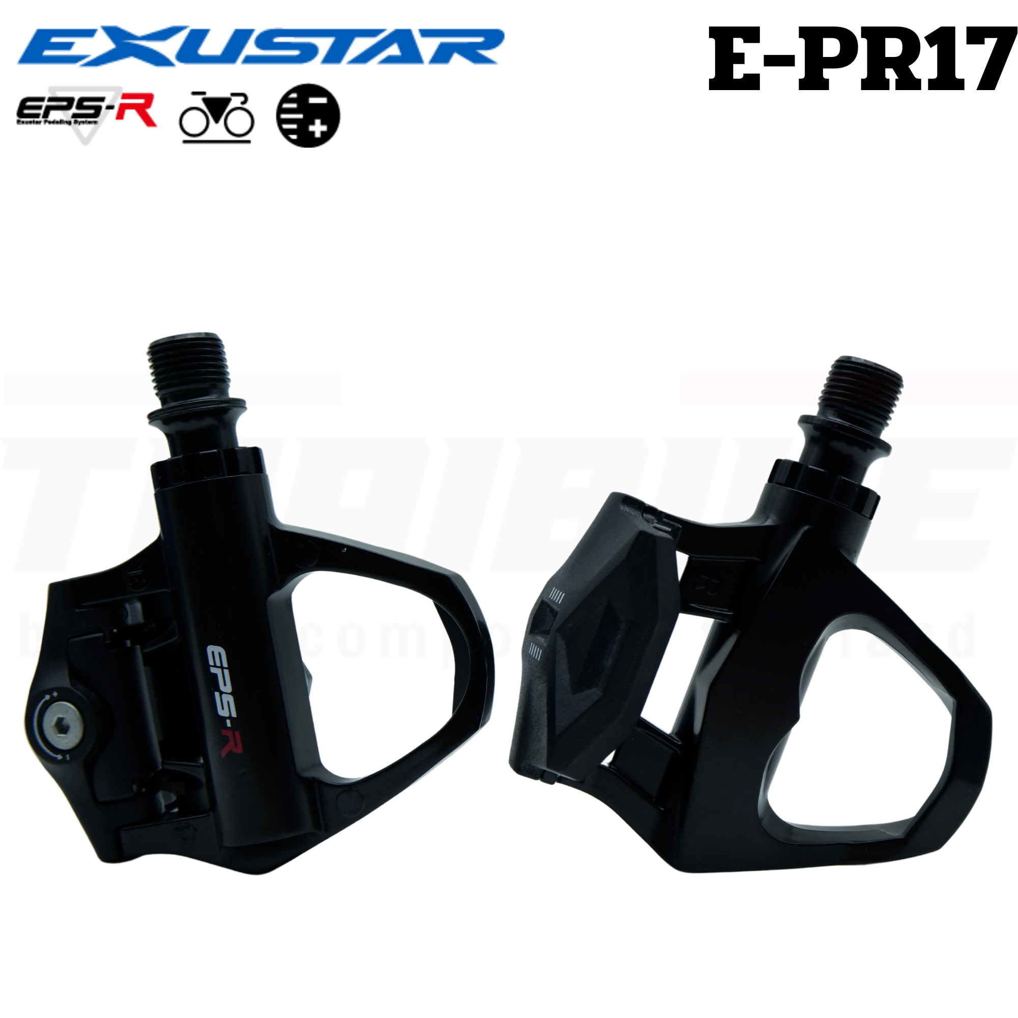 บันไดคลีตจักรยานเสือหมอบ EXUSTAR รุ่น E-PR17 พร้อมแผ่นคลีต บันไดจักรยาน
