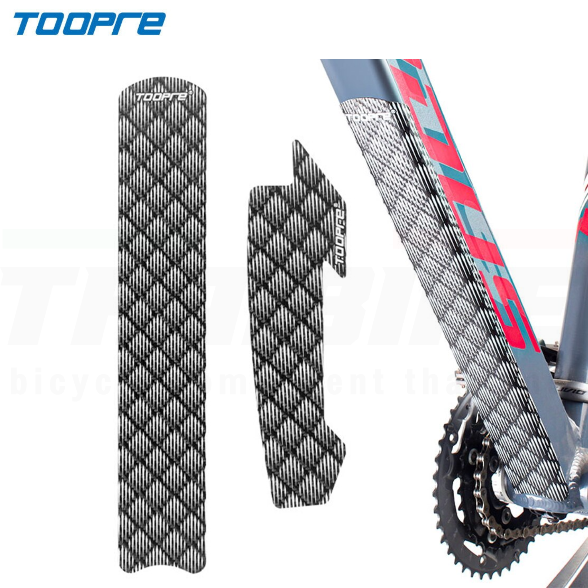 TOOPRE สติ๊กเกอร์กันโซ่จักรยาน เสือภูเขา สติ๊กเกอร์ป้องกันเฟรมจักรยาน สติ๊กเกอร์โซ่ สติ๊กเกอร์ป้องกัน สติ๊กเกอร์ติดจักรยาน