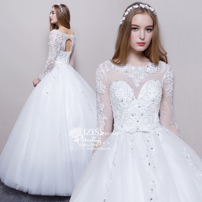 BR212 **พรีออเดอร์**ชุดแต่งงาน&ชุดเจ้าสาวแบบยาวสีขาวเกรดพรีเมี่ยม หรูหราน่ารัก สวยโดดเด่นไม่ซ้ำใคร สวยงามดุจเจ้าหญิง
