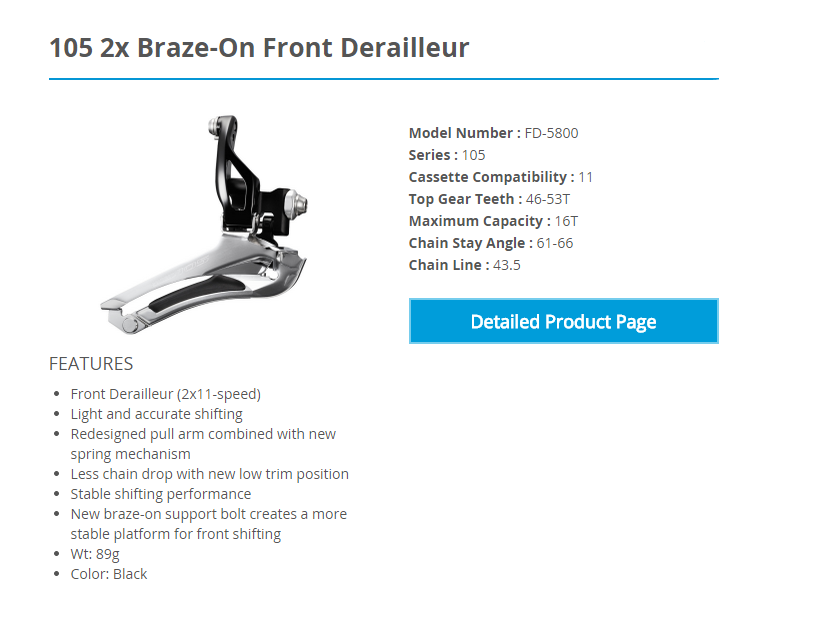 Shimano : FD-5800 สับจาน 105 2 ชั้น