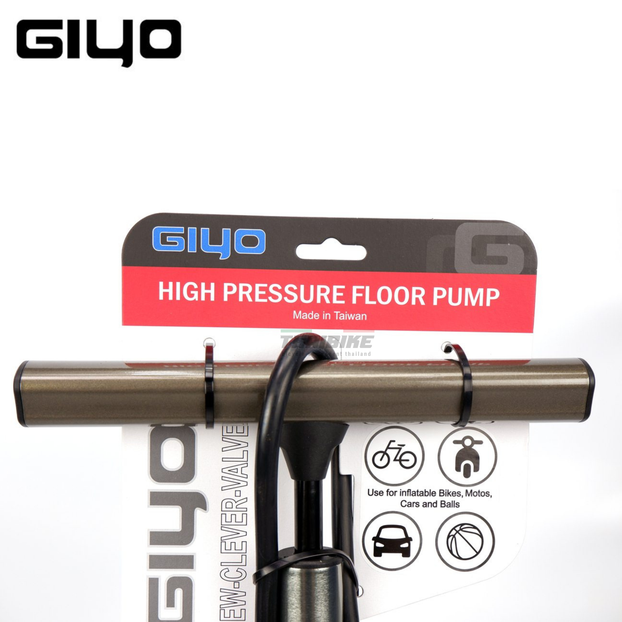 สูบจักรยานตั้งพื้น มอเตอร์ไซต์ GIYO GF-71HP แรงดัน 260PSI/GF-71 180PSI