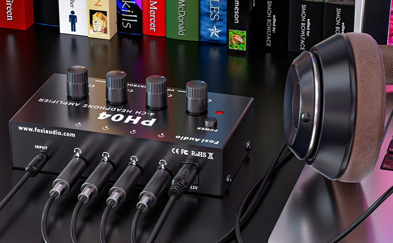 Fosi Audio PH04 แอมป์หูฟังตั้งโต๊ะแบบแยก เข้า 1 ออก 4 ช่องสัญญาณหูฟัง 3.5 มม. ประกันศูนย์ไทย