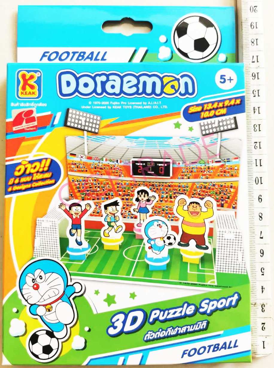 ตัวต่อกีฬาโดราเอม่อน 3 มิติ 6 แบบกล่อง 13x20 ซม.(ลิขสิทธิ์แท้)(1x6)