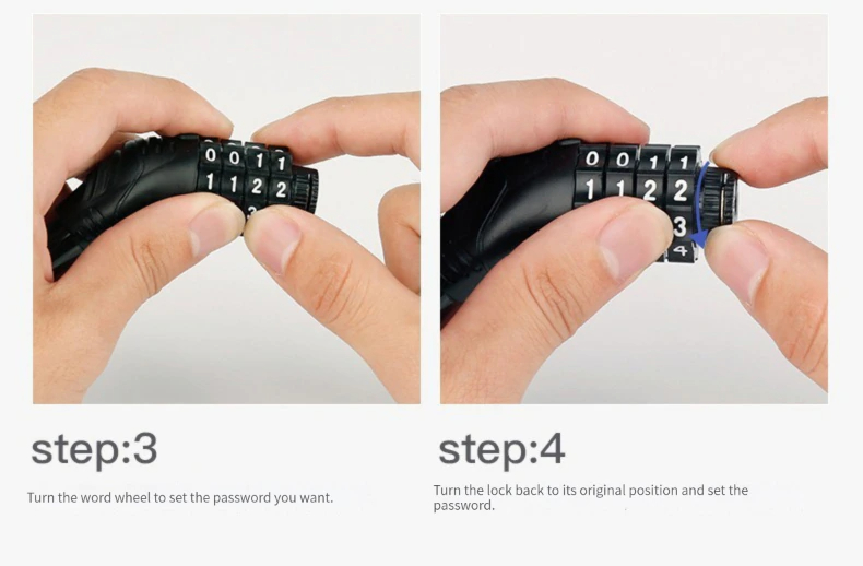 สายล็อคจักรยาน 4รหัส พกพาสะดวก Bicycle Locks 4 Digit Password