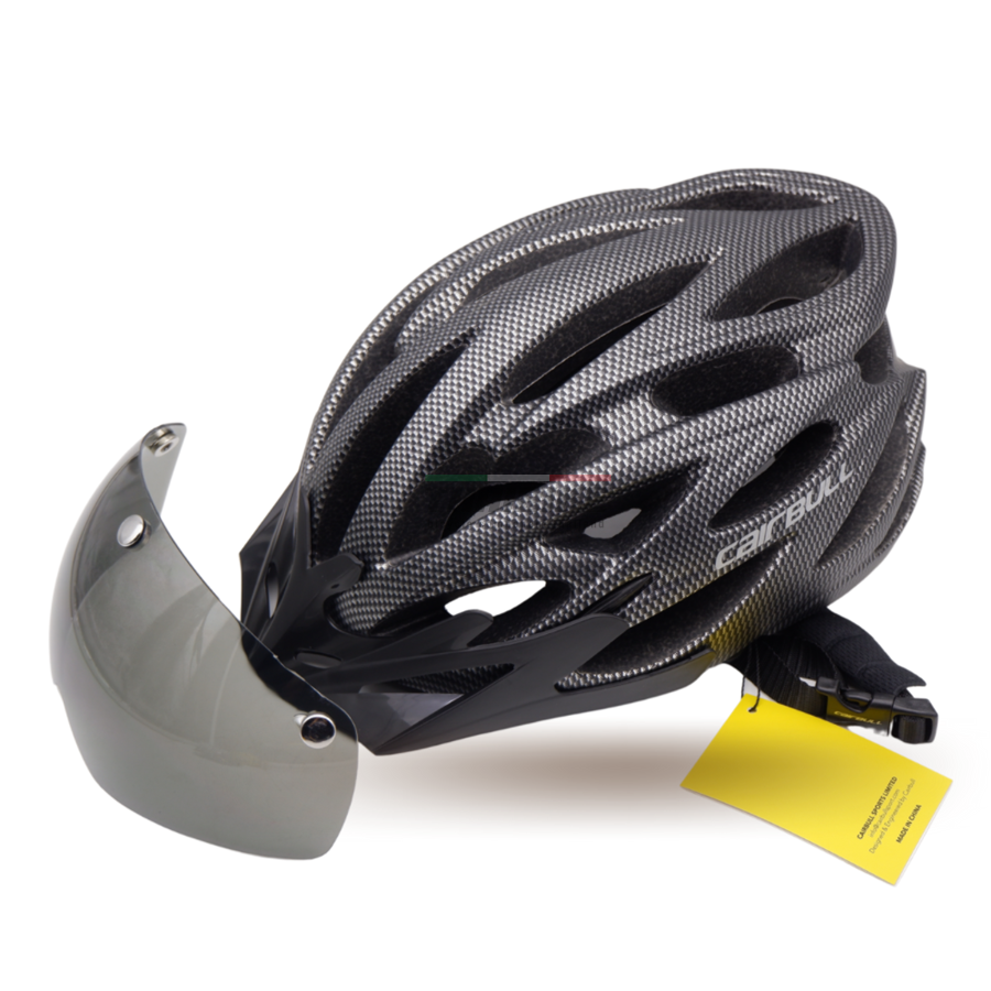 หมวกกันน็อคจักรยานมีแว่น พร้อมไฟติดหมวก CAIRBULL แถมฟรี ถุงใส่หมวก