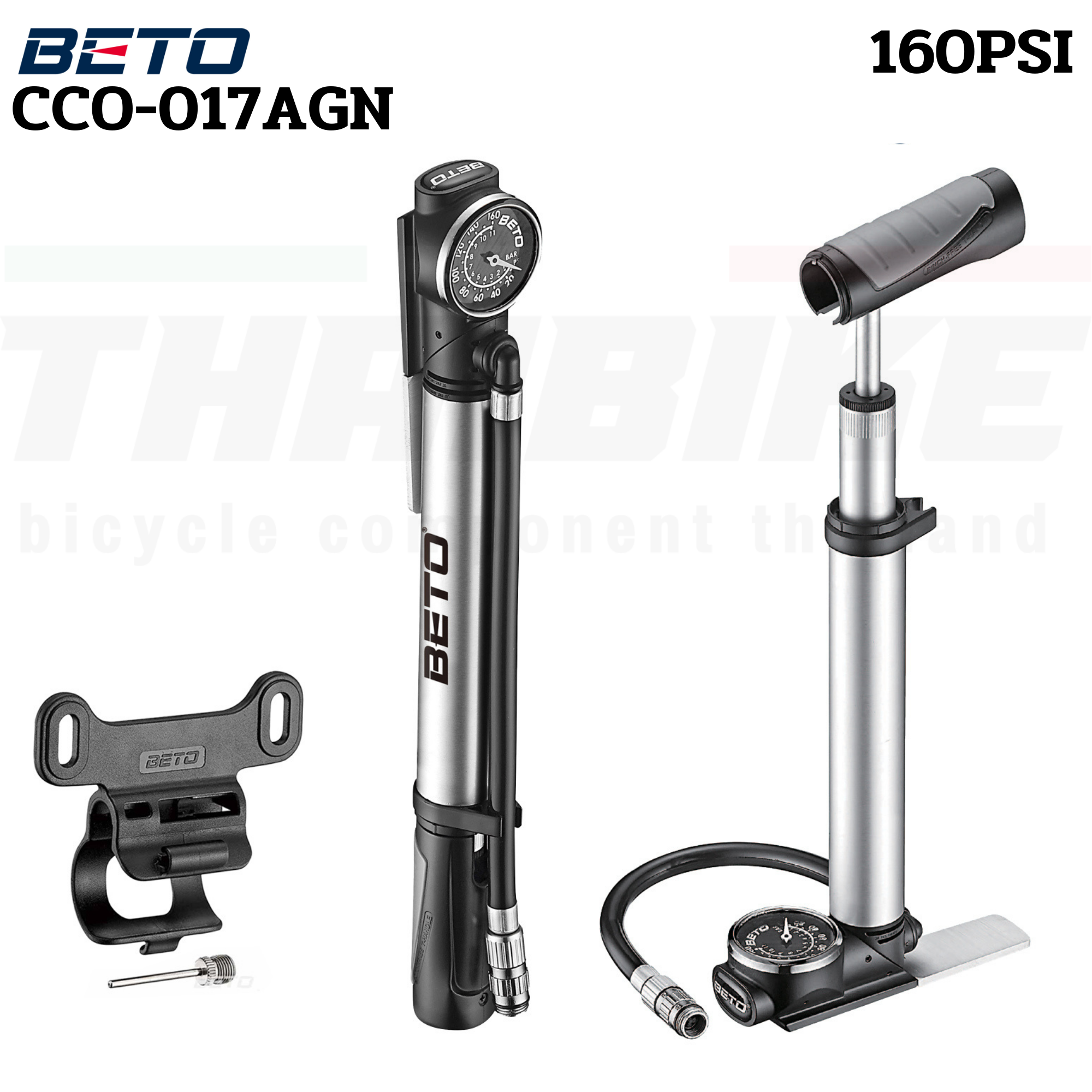 สูบจักรยานแบบพกพา สูบโช๊ค รองรับ AV/FV BETO CCO-017AGN