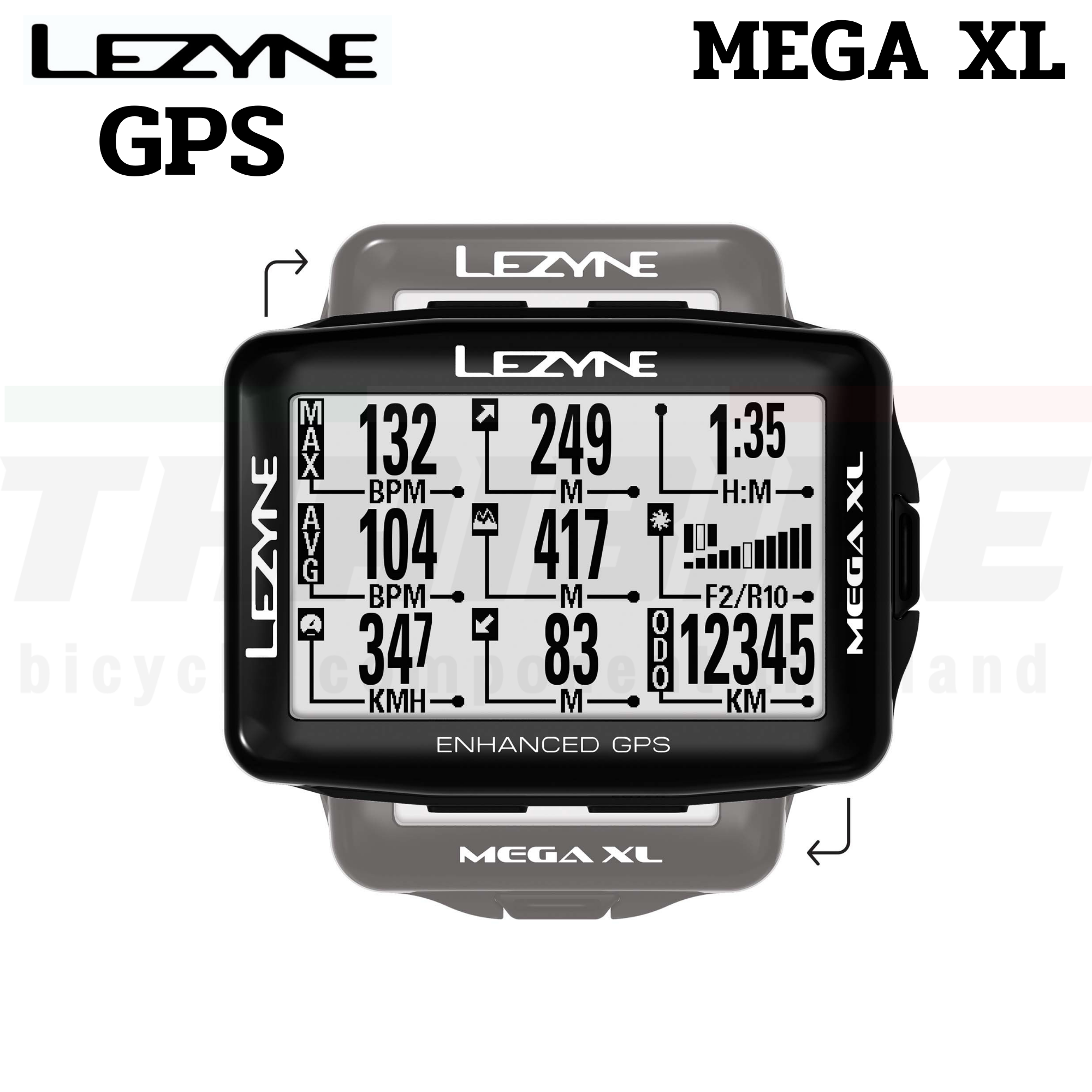 ไมล์จักรยาน LEZYNE Mega XL GPS ภาษาไทย หน้าจอ 2.7นิ้ว