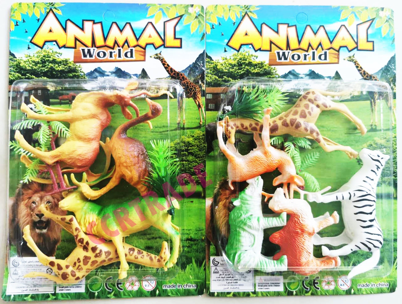 สัตว์ป่าใหญ่ 6 ชิ้นแผงครอบ 28 ซม.