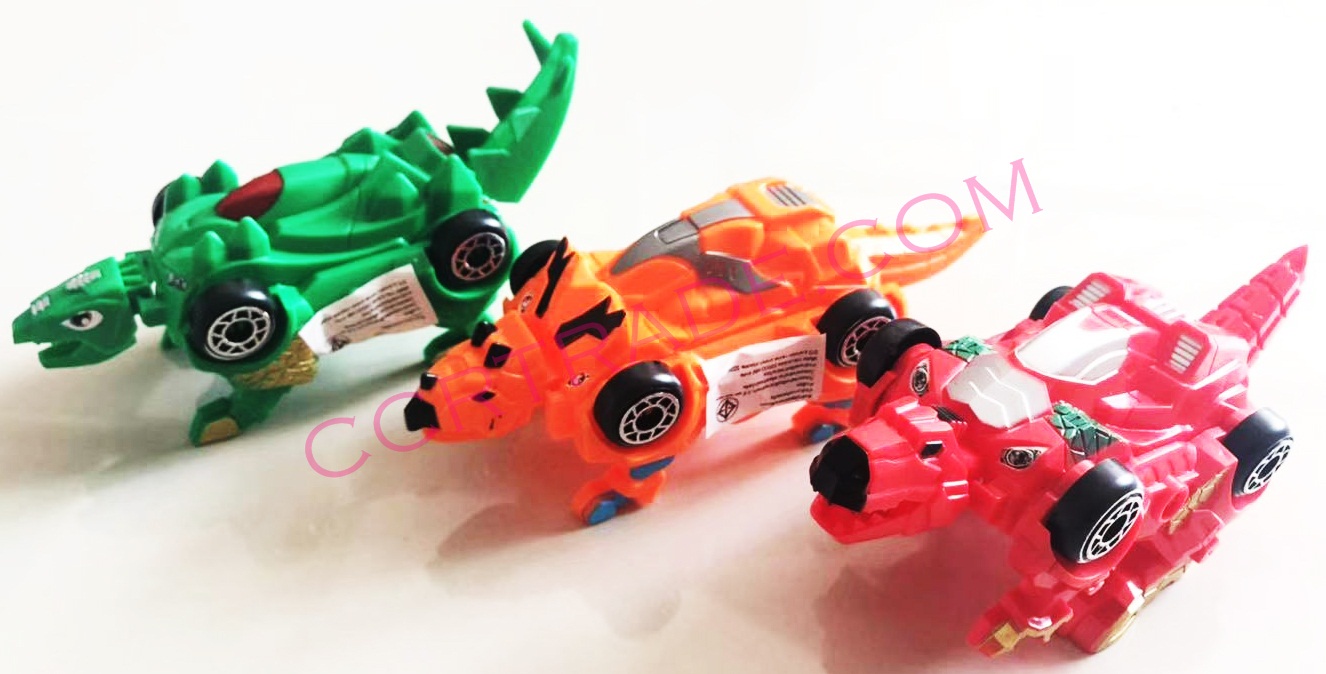 รถไดโนเสาร์สีสดแปลงร่างกล่อง 29.5 ซม.