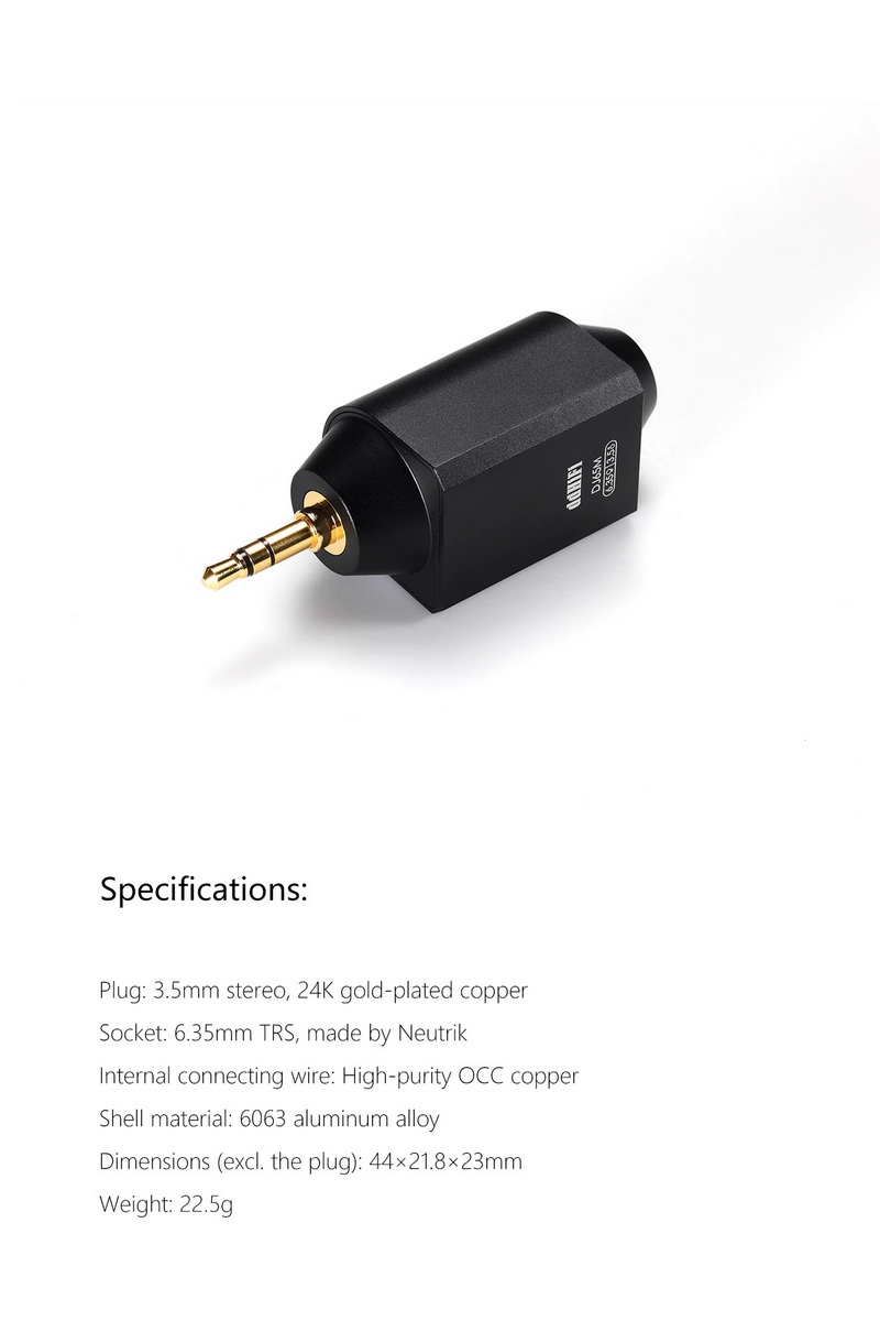 DD DJ65M(3.5) อะแดปเตอร์แปลง 6.35 mm เป็น 3.5 mm สำหรับเครื่องเสียง ประกันศูนย์ไทย