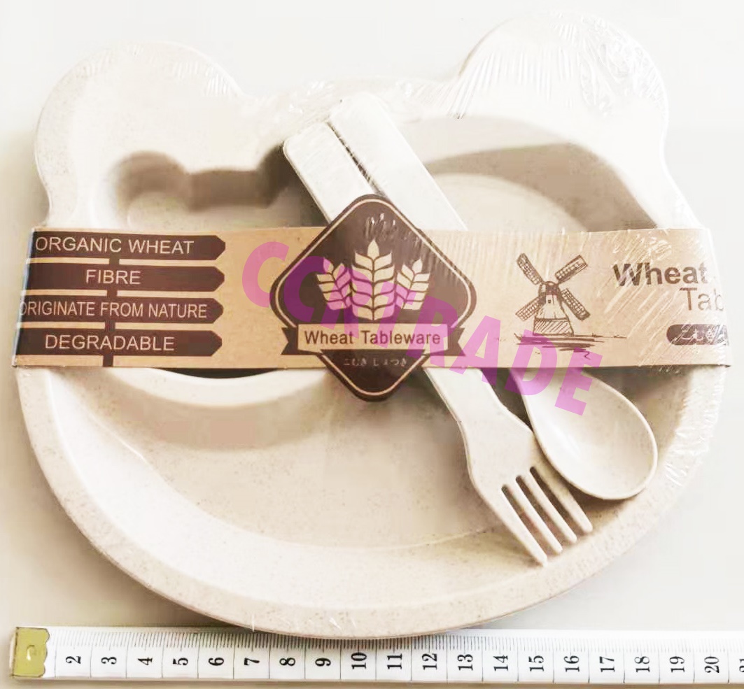 ชุดจานหลุมข้าวฟ่าง+ช้อนส้อม 20 ซม.(รุ่นใหม่)