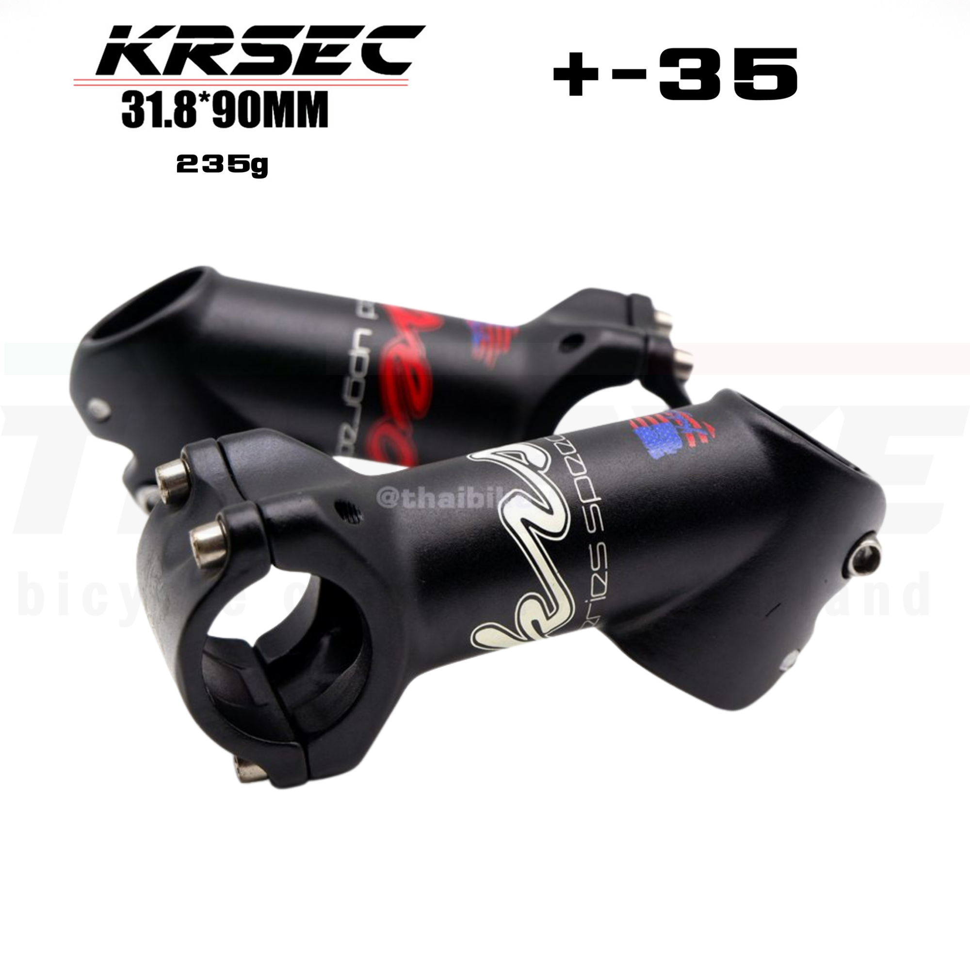 สเต็มติดรถจักรยานอลูมิเนียมแแบบ +-35องศา ยาว90มม. ยี่ห้อ KRSEC