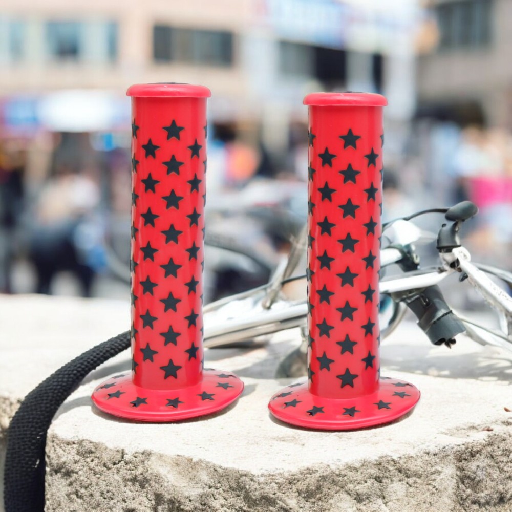 STAR GT BMX Handle Grips ปลอกแฮนด์ยางจักรยาน ลายดาว กันลื่น นุ่มสบาย 120 มม. สำหรับแฮนด์มาตรฐาน 22.2 มม.