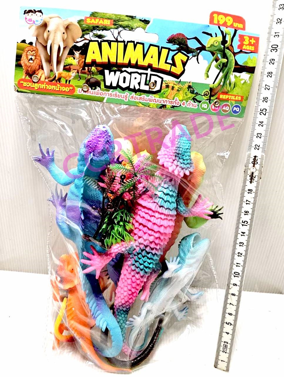 กิ้งก่าและสัตว์คละโมเดลถุง PVC 20x33 ซม.(1x3)