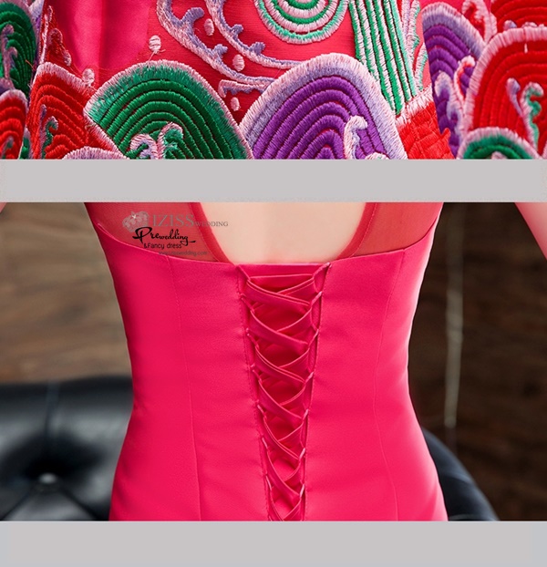 PW612- **พรีออเดอร์**ชุดกี่เพ้ายาว ชุดยกน้ำชา ชุดถ่ายพรีเวดดิ้ง (prewedding dress) & ชุดแต่งงานแฟนซี (Fancy wedding dress) "ธีมสีชมพู"