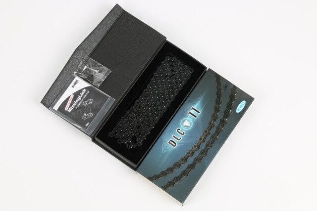 ของแท้ โซ่เพชร Kmc x11sl dlc, complete hollow super light chain, diamond chain color, 11 speed