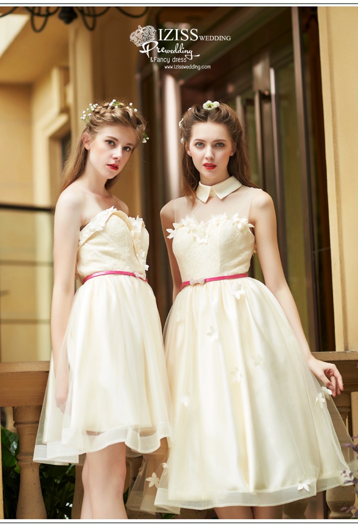 ฺBM0117 - พรีออเดอร์ ชุดเพื่อนเจ้าสาวราตรียาวสีครีม น่ารักมากๆค่ะ