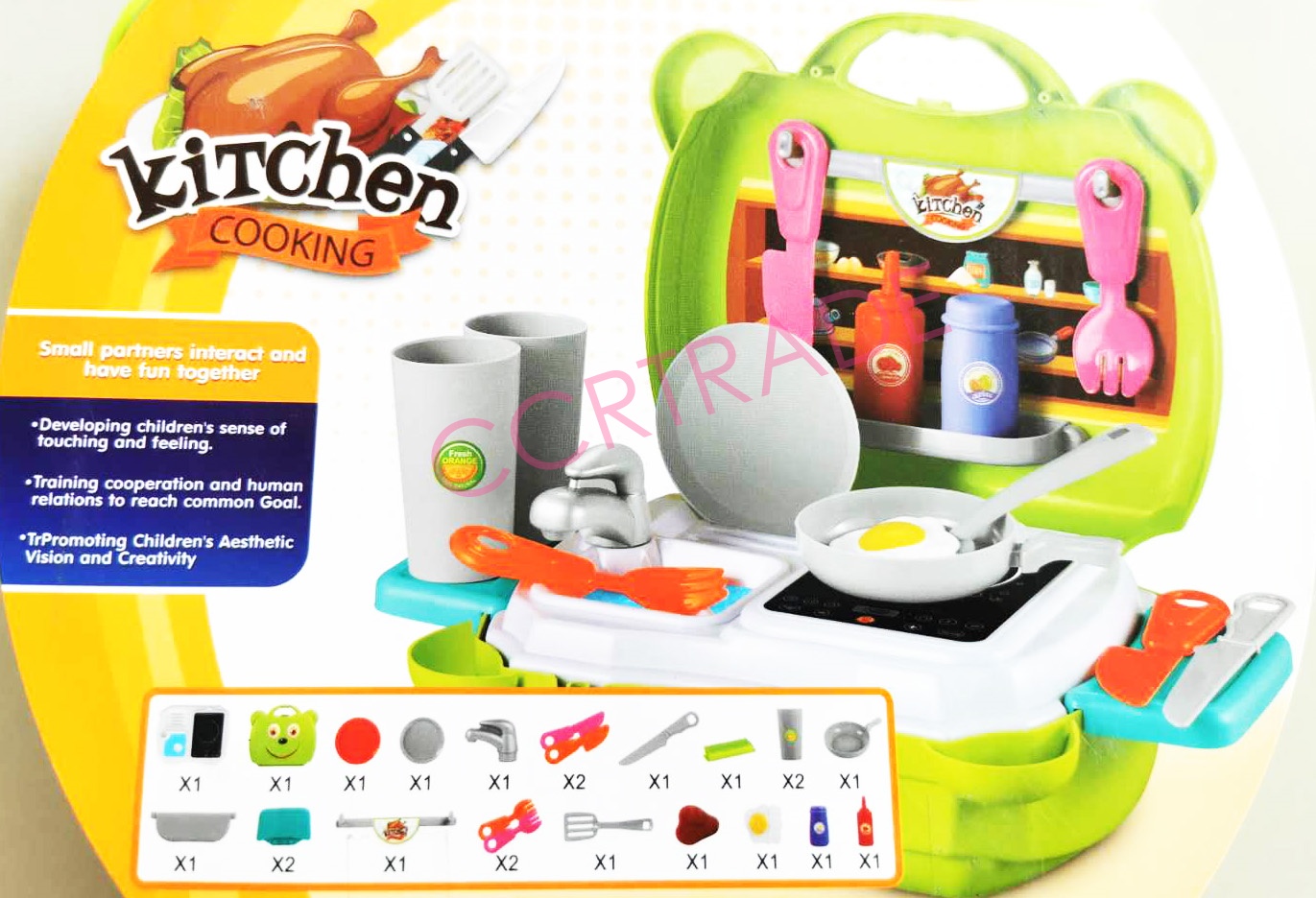 เซ็ทครัวทำอาหาร+เตากระเป๋าหิ้ว 21x23 ซม.(1x3)